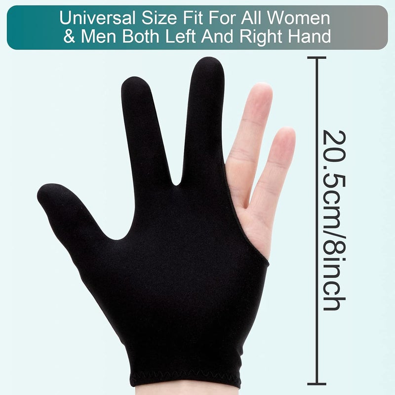ONLYFU Billiard Gloves Three Finger Cue Shooter Pool Gloves Sport Gloves for Women & Men Both Left and Right Hand - Image 2