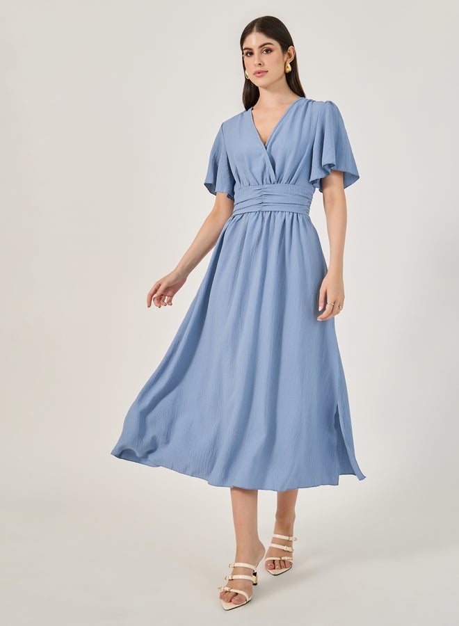 ستايلي فستان أزرق على شكل حرف - Image 1