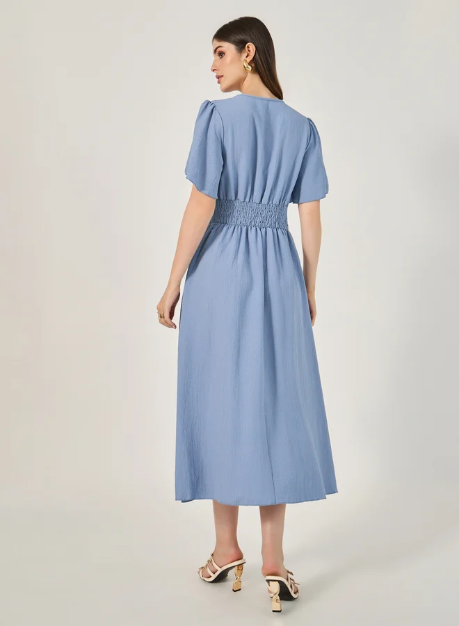 Styli Blue A-Line Dress