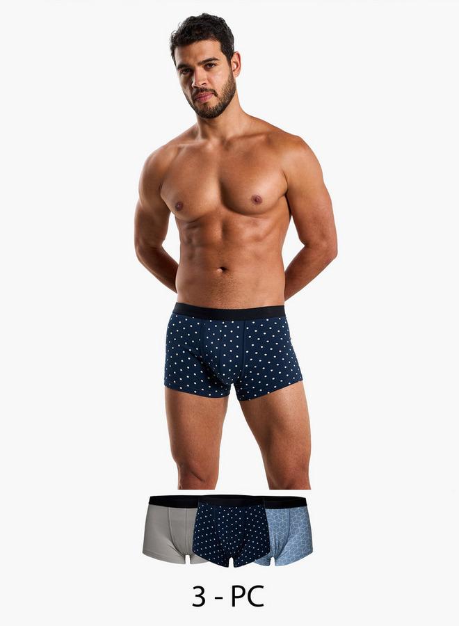 Splash FAV Men Printed Cotton Hipster Trunks Pack of 3 - Image 1