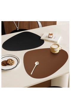 4 Pcs set Faux Leather Placemats and Coasters Set, Round Leather for Dinner Table Mats Heat Resistant Non-Slip Washable Insulation Coffee Mats Kitchen Place Mats Nordic Style Brown, 2 Placemats 2 Coasters - pzsku/Z703DD32A2E4CC7260DCFZ/45/_/1737547952/1498d690-4be4-4df7-a982-7f4b08968d9b