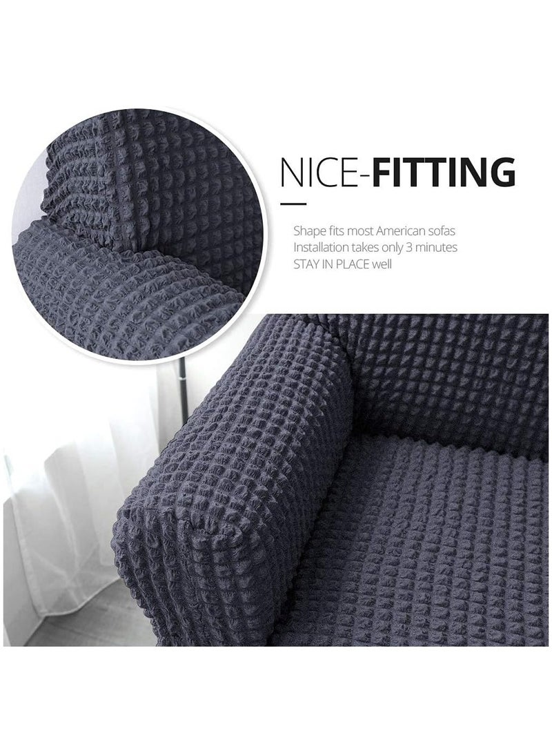 EVORY HOME Sofa Cover 4-Pieces Set of 7-Seater (3+2+1+1) Super Stretchable Anti-Wrinkle Slip Resistant Furniture Protector - Image 3