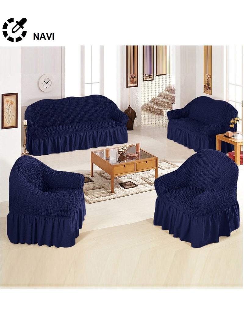 EVORY HOME Sofa Cover 4-Pieces Set of 7-Seater (3+2+1+1) Super Stretchable Anti-Wrinkle Slip Resistant Furniture Protector - Image 1