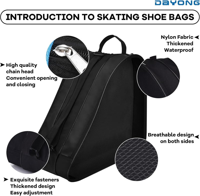 DAYONG Roller Skate Bags, Oxford Cloth Ice Inline Skates Bag with Adjustable Shoulder Strap for Kids and Adult, Large Capacity Skate Bag for Skates Shoes, Helmet Other Skate Accessories. - Image 3