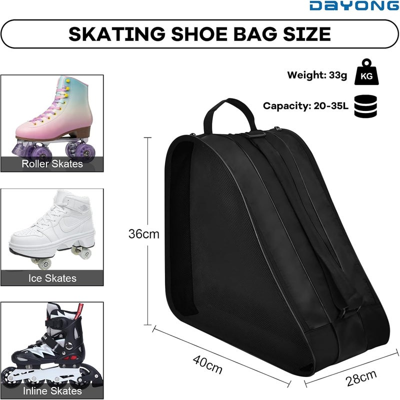 DAYONG Roller Skate Bags, Oxford Cloth Ice Inline Skates Bag with Adjustable Shoulder Strap for Kids and Adult, Large Capacity Skate Bag for Skates Shoes, Helmet Other Skate Accessories. - Image 2