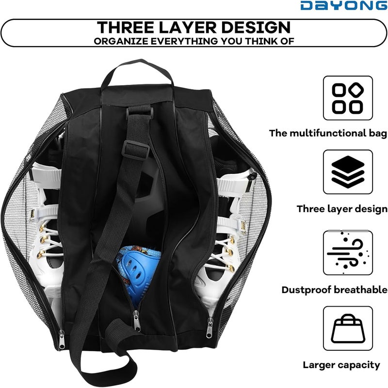 DAYONG Roller Skate Bags, Oxford Cloth Ice Inline Skates Bag with Adjustable Shoulder Strap for Kids and Adult, Large Capacity Skate Bag for Skates Shoes, Helmet Other Skate Accessories. - Image 4