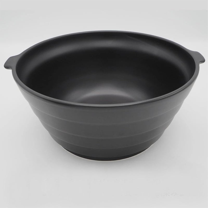 IPPINKA وعاء طهي متعدد الاستخدامات ياباني  خزف أريتا الأصلي  أسود  1500 مل  مثالي للخبز والقلي والغلي والتبخير والطهي البطيء  صنع في اليابان - Image 2