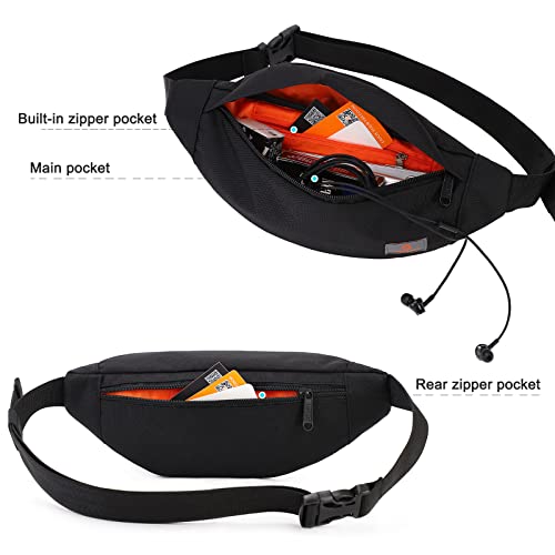 TINYAT Small Fanny Packs for Women Men Waist Bag Sling Bag Super Lightweight For Travel Cashier's box, Tool Kit T201, Black - Image 3