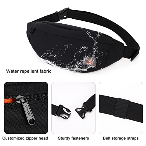 TINYAT Small Fanny Packs for Women Men Waist Bag Sling Bag Super Lightweight For Travel Cashier's box, Tool Kit T201, Black - Image 5