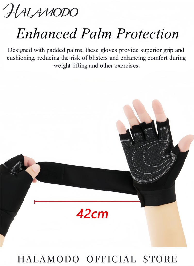 Generic Workout Gloves for Men and Women Pull Palm Protection Exercise Gloves for Weight Lifting, Cycling, Gym, Training, Fitness  - Image 3