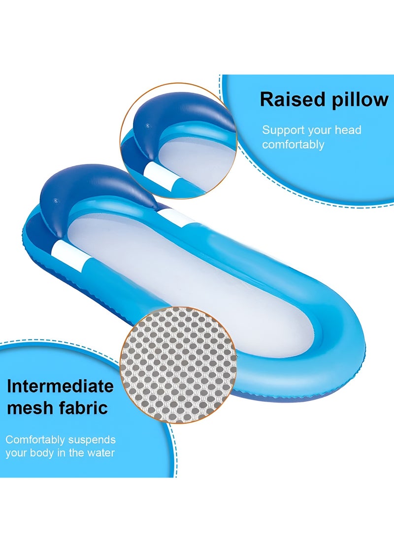 Inflatable Pool Floats Lounge for Adult Size, Pool Raft Float Chair for Swimming Pool with Shade Armrest Headrest 63" x 35.4" Load 200lbs