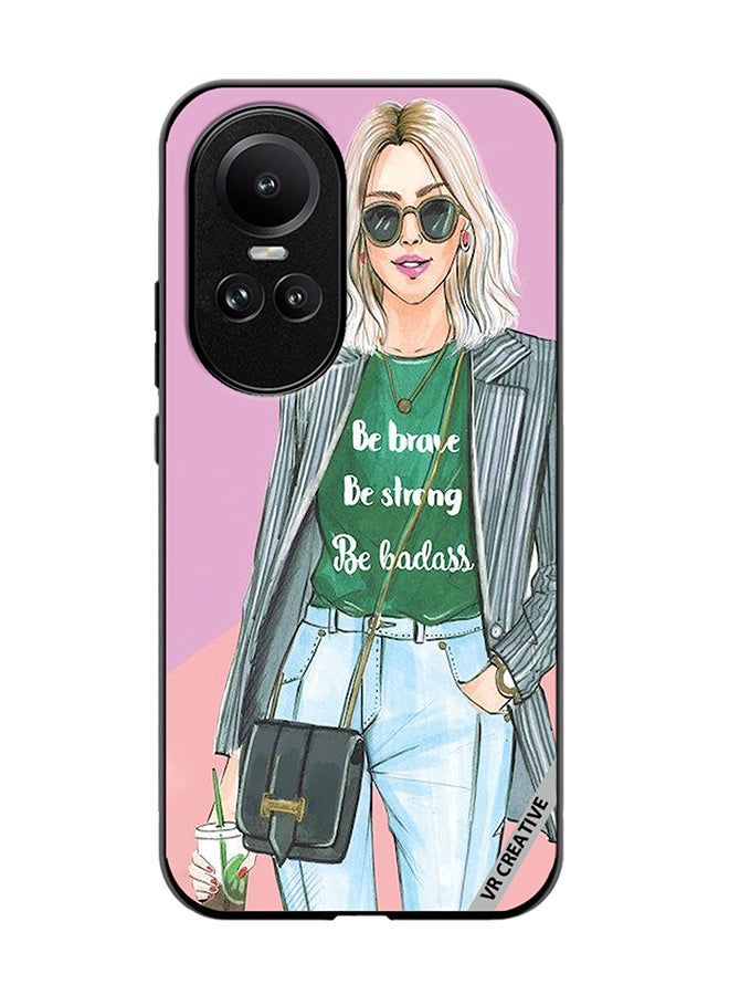 VR CREATIVE Protective Case Cover For Oppo Reno 10 Be Brave Be Strong Design Multicolour - Image 1