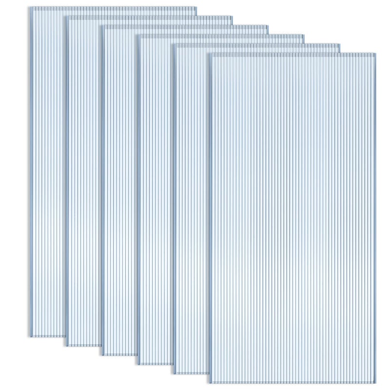 Hotop 6 Pcs Polycarbonate Greenhouse Panels Double Layer Polycarbonate Panels Waterproof UV Protected Sheet Corrugated Plastic Roof Greenhouse Replacement Cover (4' X 2' X 0.24") - Image 1