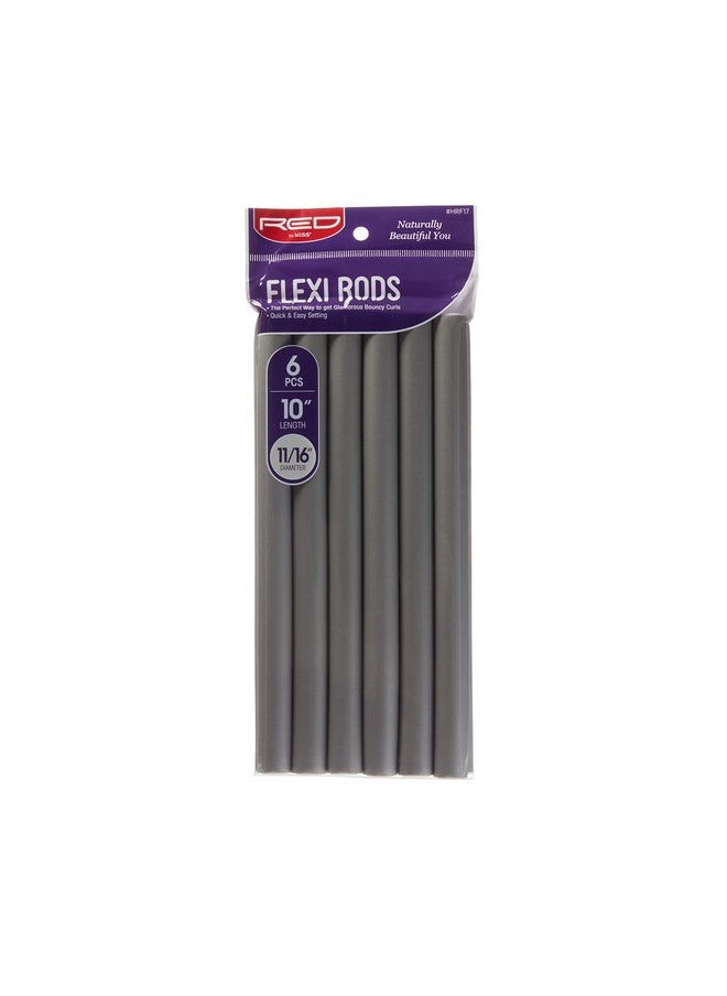 ريد باي كيس قضبان Flexi من Red by Kiss - مكواة تجعيد الشعر بدون حرارة لتجعيدات الشعر المبهجة والمرنة على الشاطئ في التسعينيات، بدون انزلاق، أداة تصفيف الشعر أثناء النوم (بطول 25.4 سم، وقطر 11/16 بوصة)  - Image 1