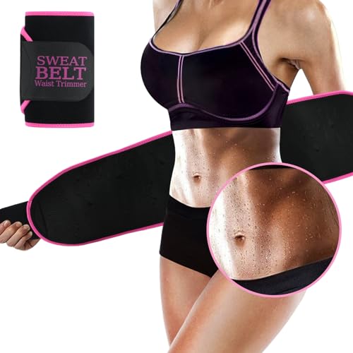 Lisacool Sculpt Touch Waist Trainer For Women Sweat Band For Stomach Waist Trimmer Adjustable Lumbar Trainer with Lumbar and Back Support Black/Pink - Image 1