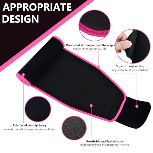 Lisacool Sculpt Touch Waist Trainer For Women Sweat Band For Stomach Waist Trimmer Adjustable Lumbar Trainer with Lumbar and Back Support Black/Pink - Image 5