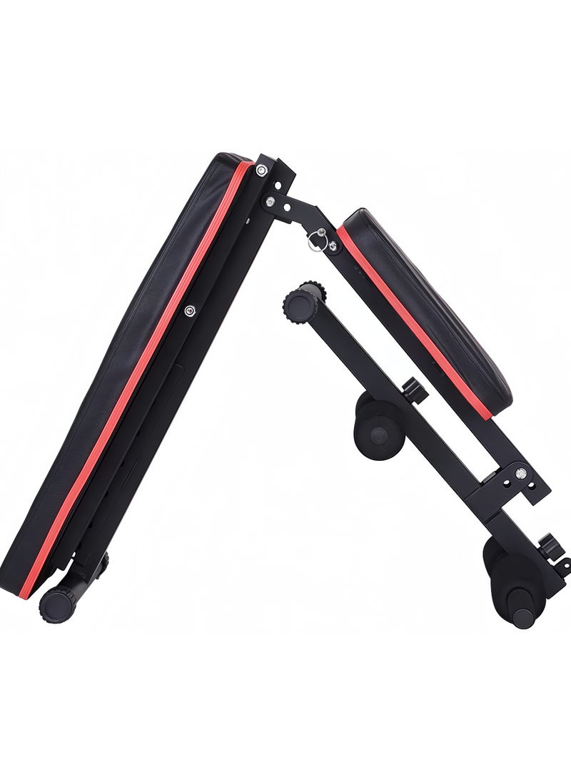 KUYING home gym adjustable weight bench, folding dumbbell bench press exercise, with ultimate elastic rope, maximum capacity 250Kg tilt sit-ups, 3 seconds folding full body exercise, black  - Image 5