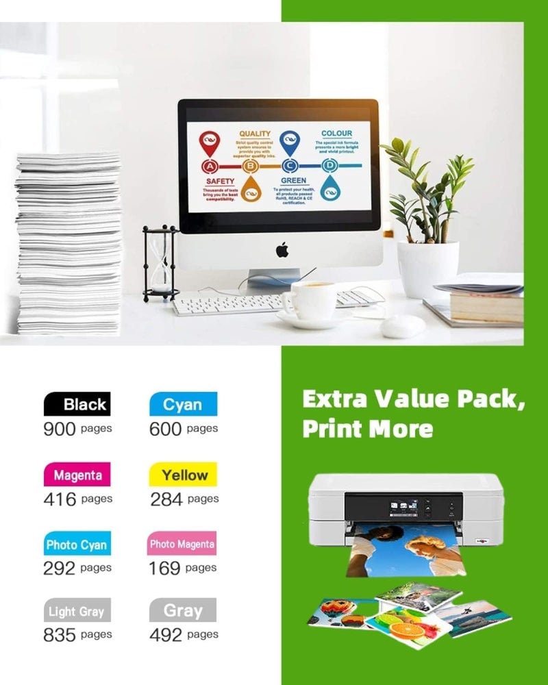 NEXTPAGE Compatible Ink Cartridges Replacement for Canon CLI42 8 Pack for PIXMA PRO-100 Printer, Canon Ink CLI 42 CLI-42 Ink Cartridge Use in Canon pixma pro 100 Printer - Image 3