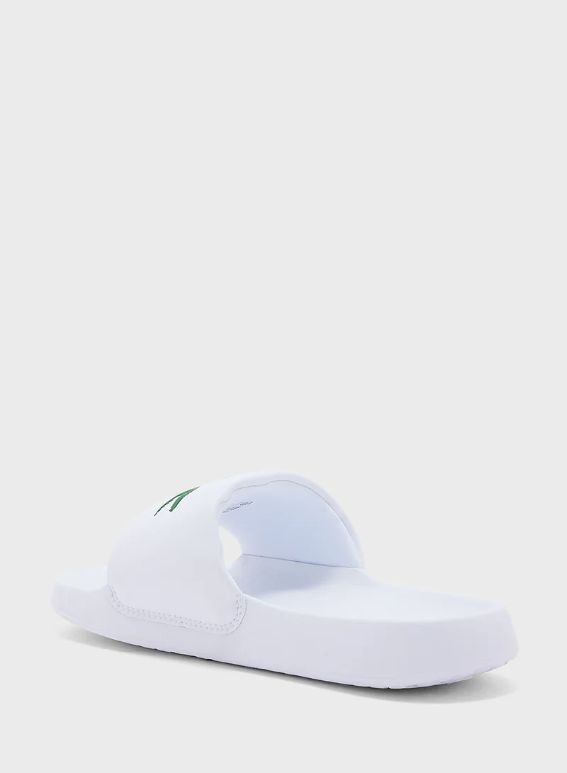 LACOSTE Croco One Strap Slides