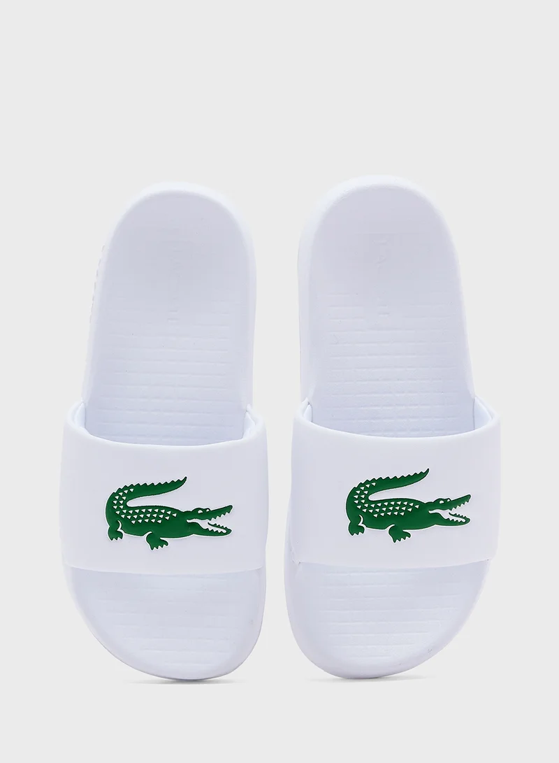 LACOSTE Croco One Strap Slides