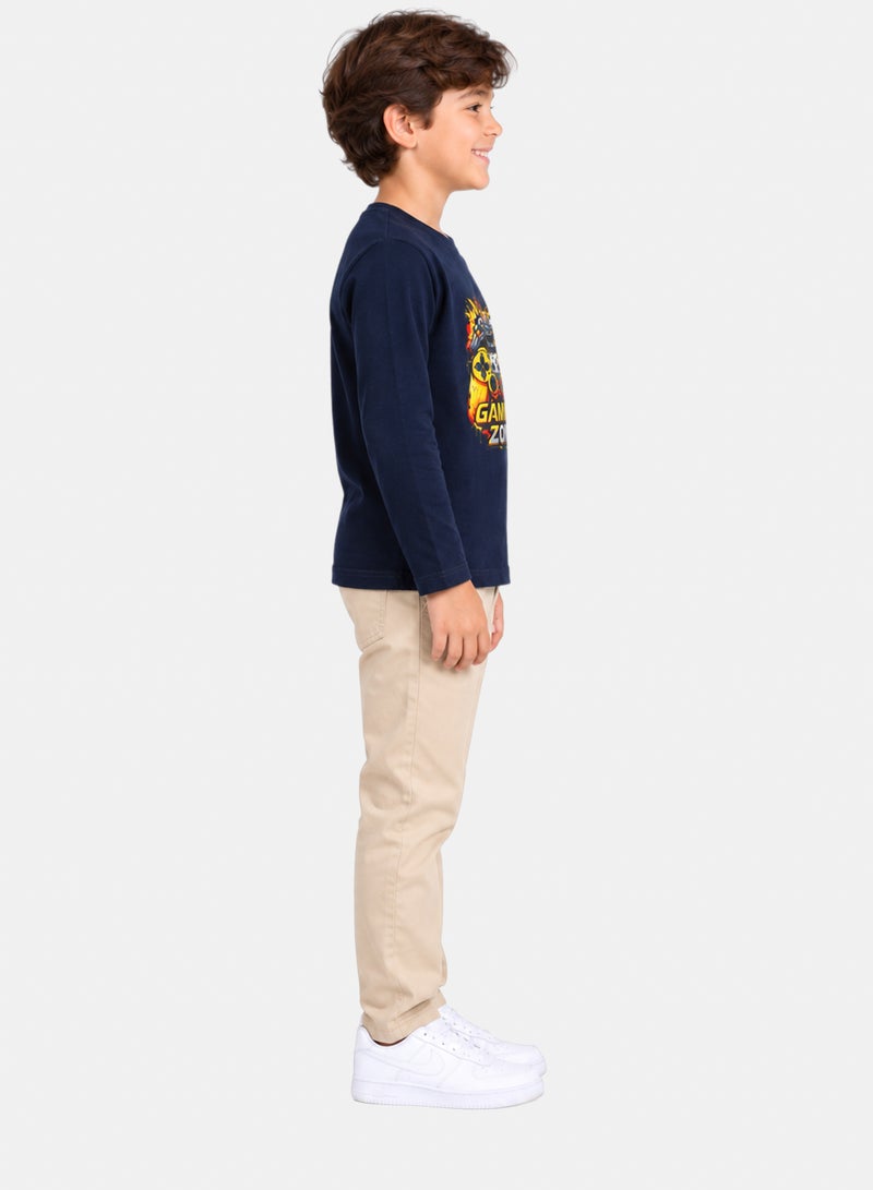 Andora Round Neck Boys T-Shirt With Long Sleeves - Image 2
