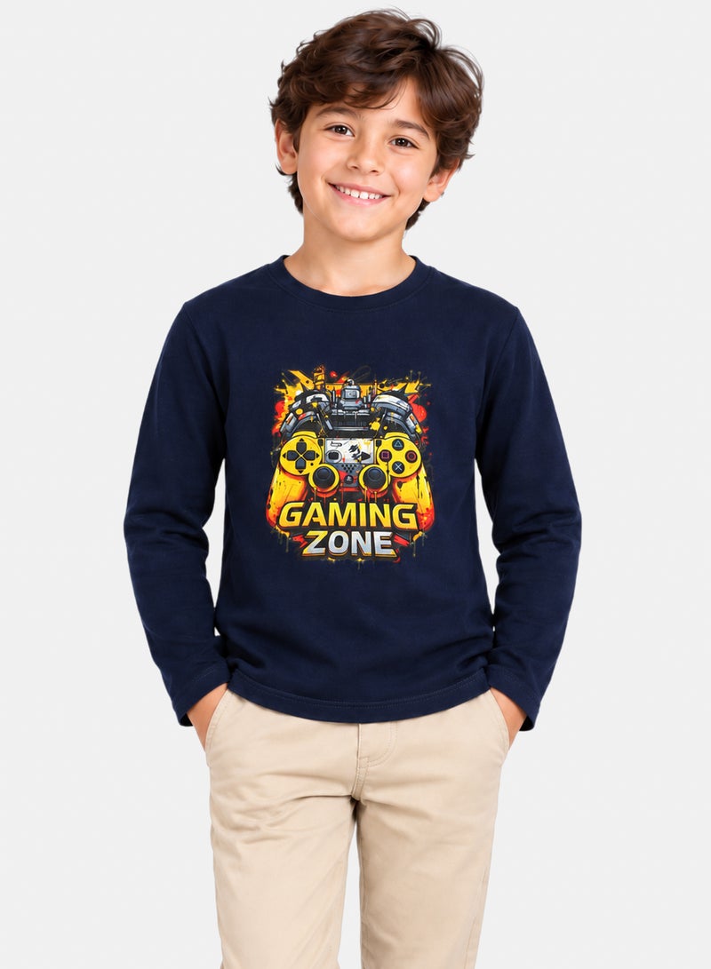 Andora Round Neck Boys T-Shirt With Long Sleeves - Image 1