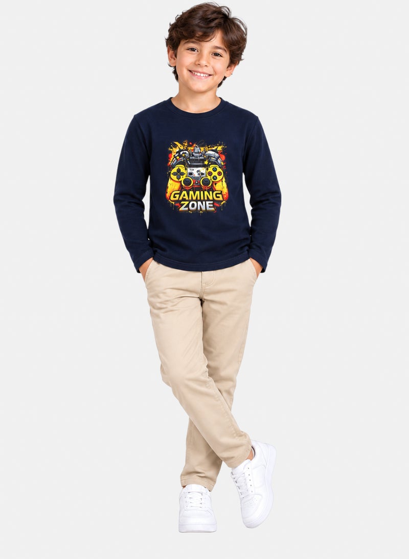 Andora Round Neck Boys T-Shirt With Long Sleeves - Image 5