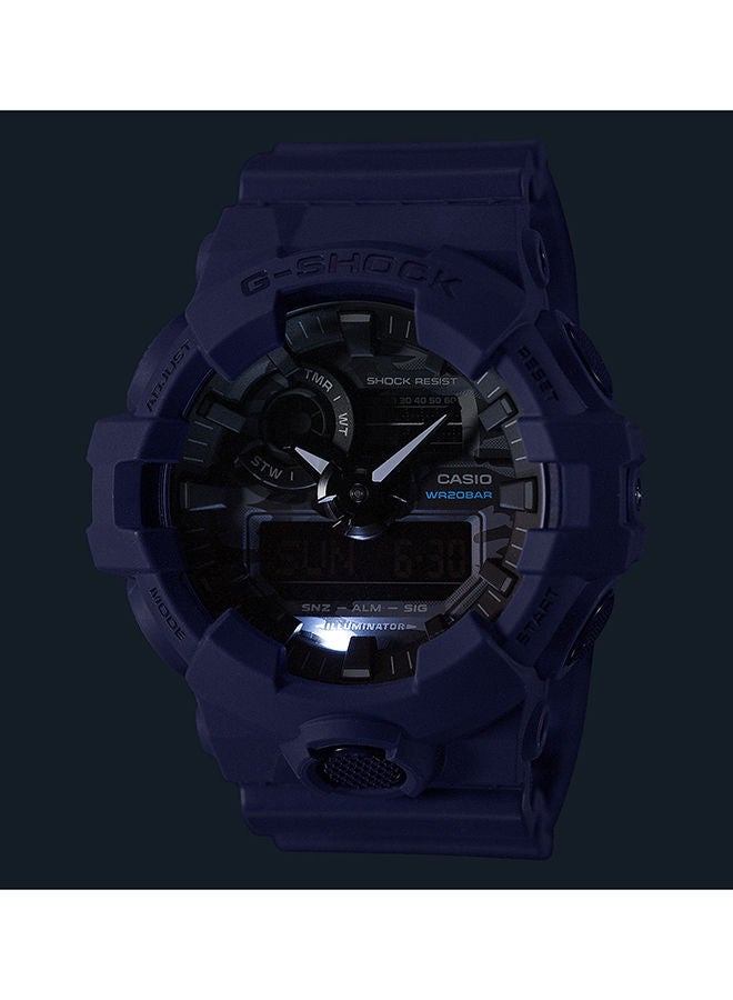 CASIO ساعة يد انالوج بلس رقمية دائرية مقاومة للماء GA-700CA-2ADR - Image 3