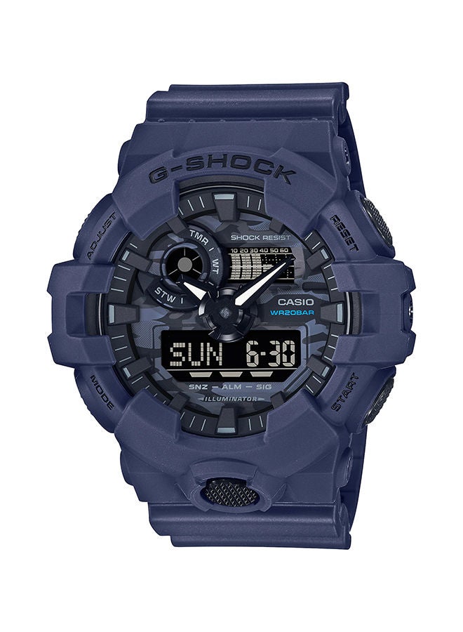 CASIO ساعة يد انالوج بلس رقمية دائرية مقاومة للماء GA-700CA-2ADR - Image 1
