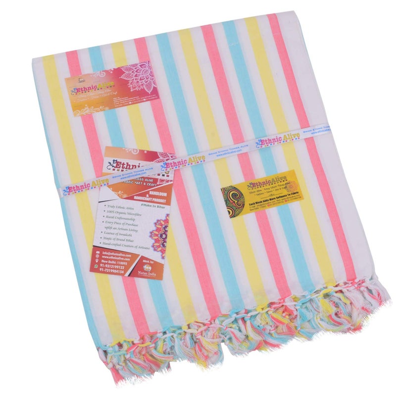 EthnicAlive Bhagalpuri Chadar for Summer| Soft Dull Cotton Chadar for Sleeping | Odhne Wali Chaddar | Dohar for Summer - Image 2