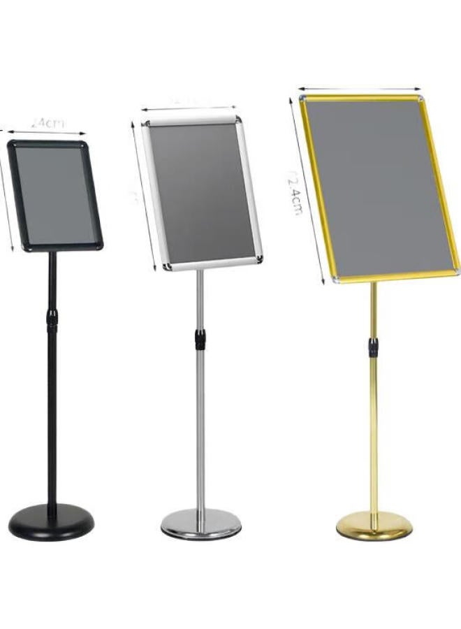 Oumai Sign, Floor Stand Display, Stainless Steel A4 Advertising Board, Guide Sign, Extendable Rotating Display Stand, Notice Board, Directional Sign, A4 Silver Rounded Corner, Single Pack - Image 2