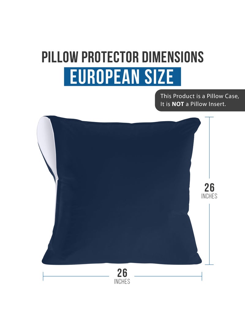 Utopia Bedding Utopia Bedding Waterproof Throw Pillow Protectors (No Pillow Inserts) with Zipper European (2 Pack  Navy Blue)  Outdoor Bed Couch Decorative Pillow Encasement Covers  - Image 4