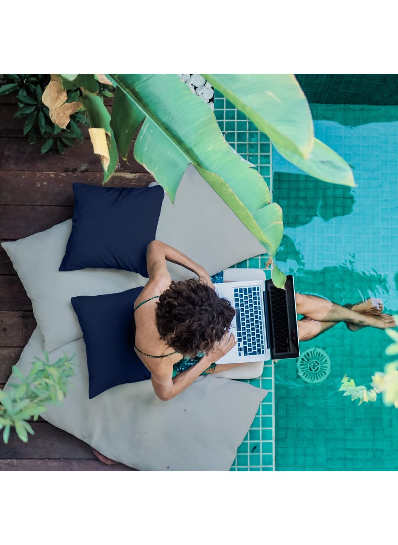 Utopia Bedding Utopia Bedding Waterproof Throw Pillow Protectors (No Pillow Inserts) with Zipper European (2 Pack  Navy Blue)  Outdoor Bed Couch Decorative Pillow Encasement Covers  - Image 3