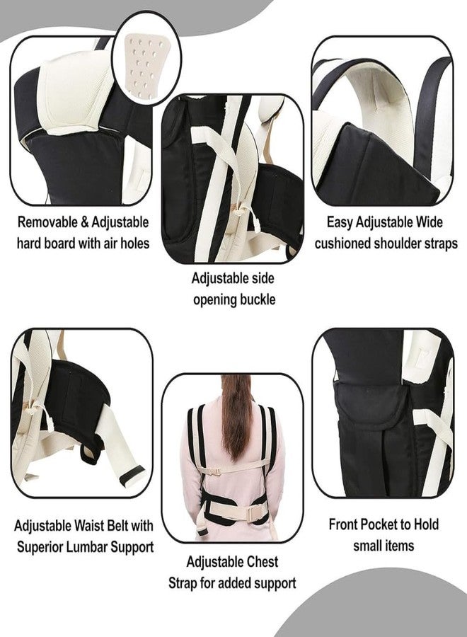 Everstep Bag/Adjustable Hands Free 4 in 1 Baby/Baby sefty Belt/Child Safety Strip/Baby Sling Carrier Bag/Baby Back Carrier Bag Front Carry Facing (Black01) - Image 3