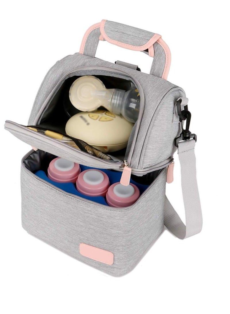 GUDOO Waterproof Breast Milk Baby Bottle Cooler Bag Rucksack Portable Thermal Insulated Lunch Box Large Capacity Handbag Baby Milk Bag Freezer for Work Mommy Women Men  - Image 2