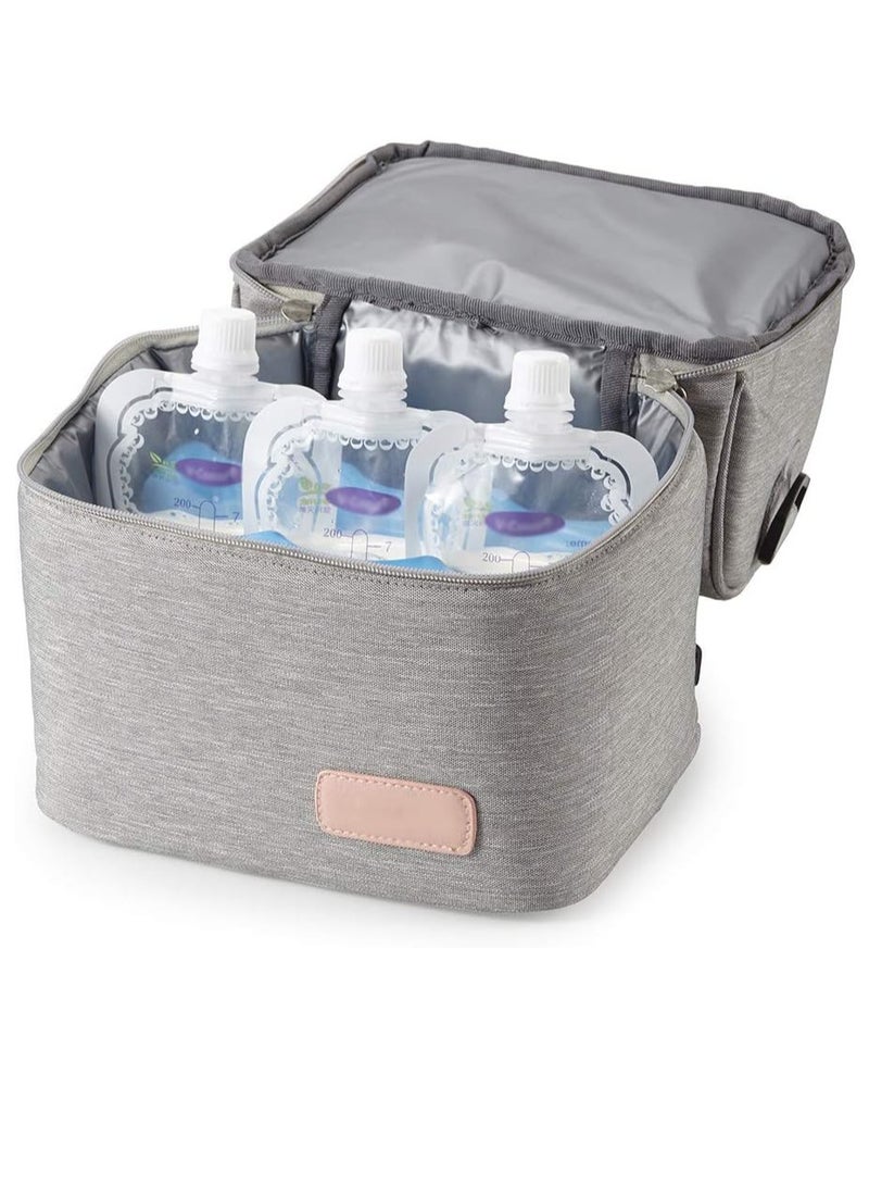 GUDOO Waterproof Breast Milk Baby Bottle Cooler Bag Rucksack Portable Thermal Insulated Lunch Box Large Capacity Handbag Baby Milk Bag Freezer for Work Mommy Women Men  - Image 3