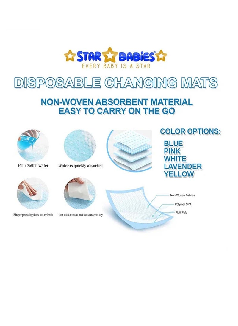 STAR BABiES Star Babies - Combo Pack of 2- Disposable Changing Mat Pack of 36 with Scented Bag (5 Pcs w/Dispenser) - Blue  - Image 3