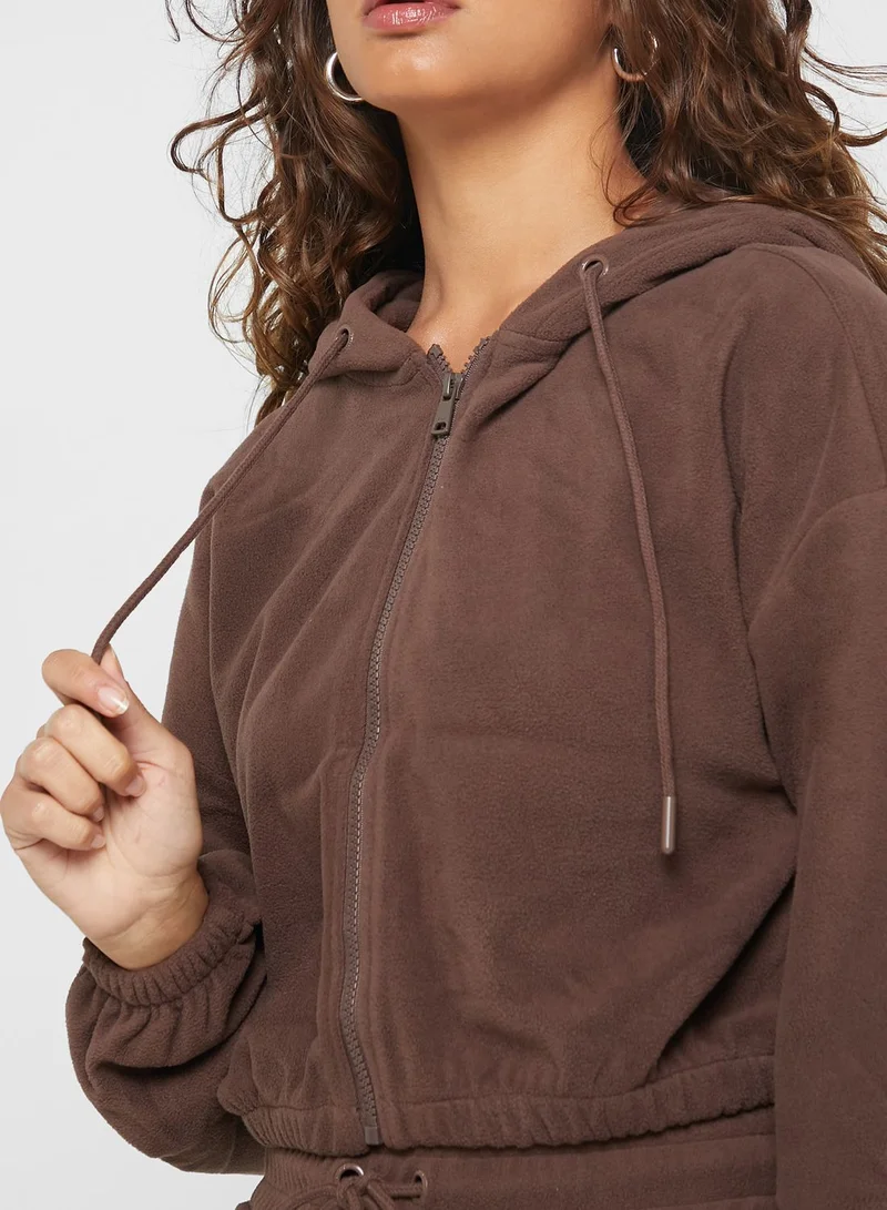 ONLY Zip Detail Knitted Hoodie