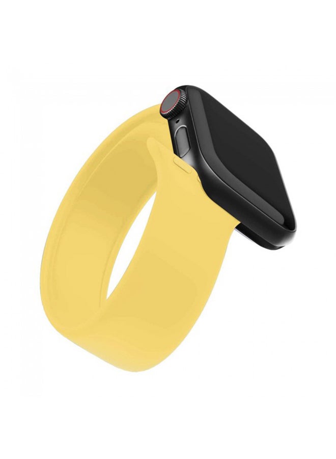 Solo Loop Band For Apple Watch Series 6/SE 44mm Yellow - Image 2