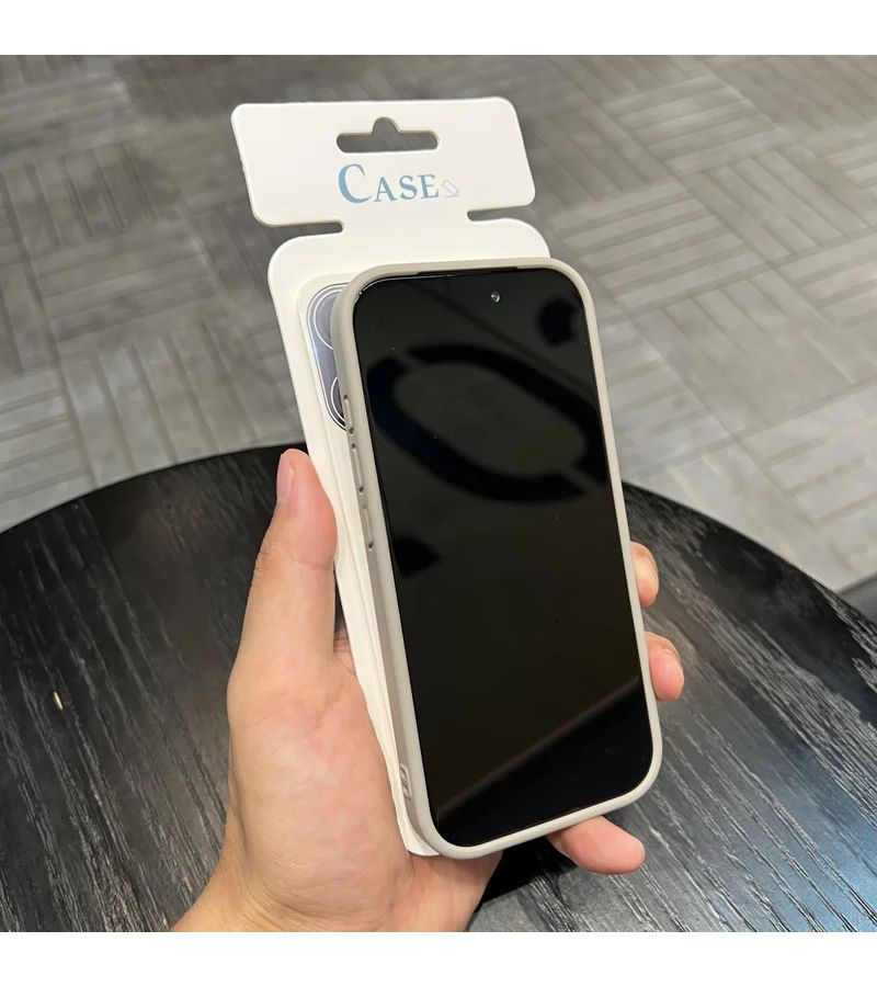 Khaki Magnetic Phone Case for iPhone 14 Raised Lens Protection Smooth Edges - Image 5