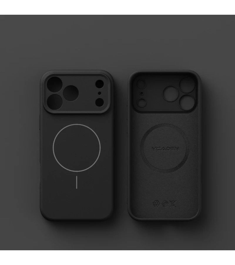 Khaki Magnetic Phone Case for iPhone 14 Raised Lens Protection Smooth Edges - Image 2
