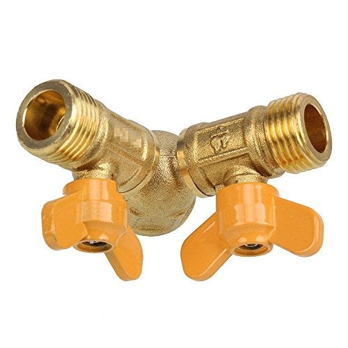 Doublelife SHANOER Solid Brass Y Ball Valve Comfort Grip for Oil and Gas Hoses Connector Splitter Adapter - Image 2
