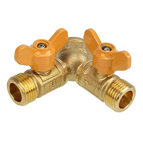 Doublelife SHANOER Solid Brass Y Ball Valve Comfort Grip for Oil and Gas Hoses Connector Splitter Adapter - Image 1