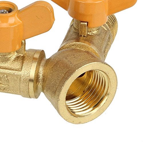 Doublelife SHANOER Solid Brass Y Ball Valve Comfort Grip for Oil and Gas Hoses Connector Splitter Adapter - Image 4