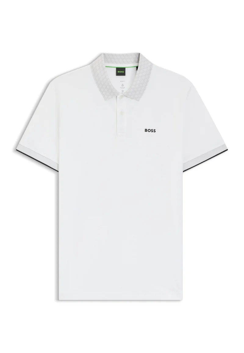 BOSS White Paddy polo shirt in stretch cotton with moisture management for Men | Best Price UAE