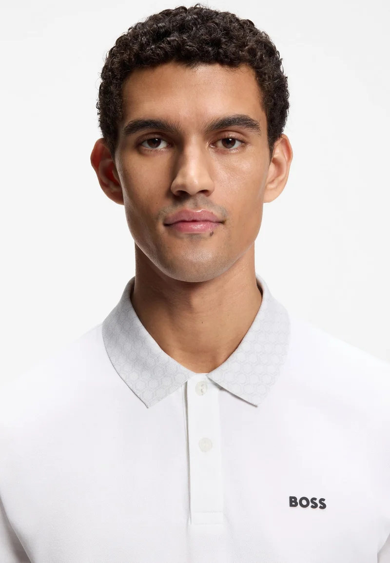 BOSS White Paddy polo shirt in stretch cotton with moisture management for Men | Best Price UAE
