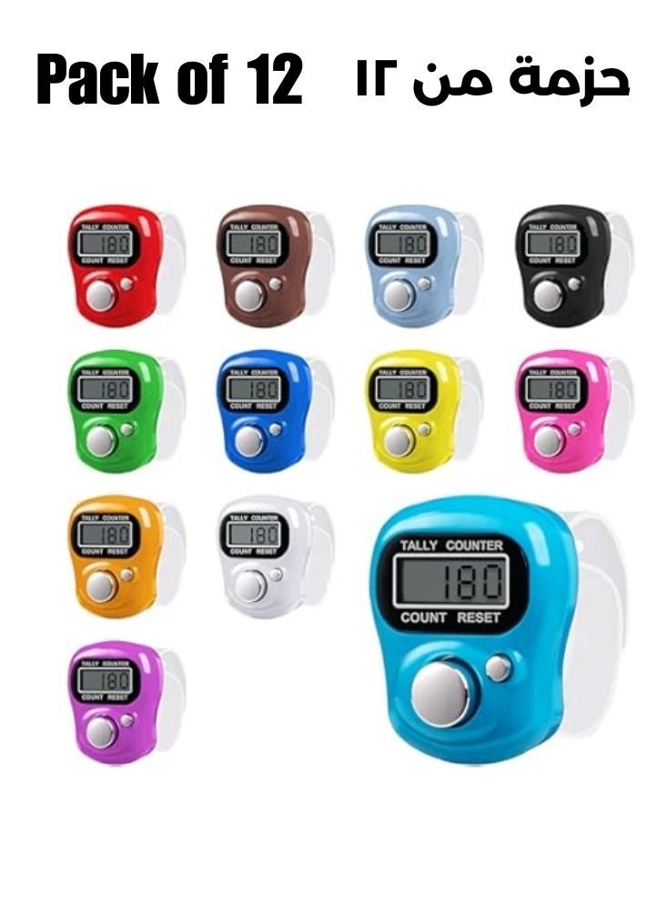 بريميم عداد تسبيح رقمي، حلقة تسبيح، عبوة رمضانية خاصة من 12 لونًا متنوعًا، عداد تسبيح يدوي - Image 2