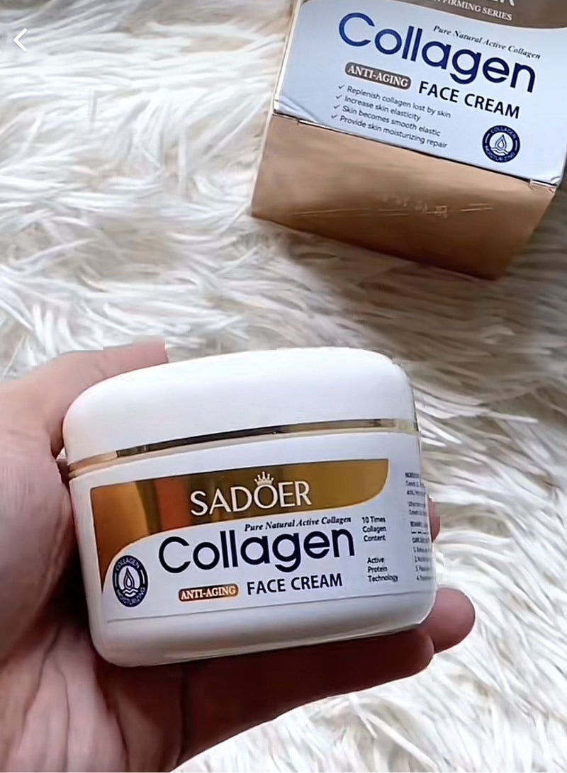 SADOER Collagen Face Cream 100g Pure Natural Active Collagen 10X Collagen Content Anti Aging Moisturizer for Face Firming Hydrating Wrinkle Care - Image 3