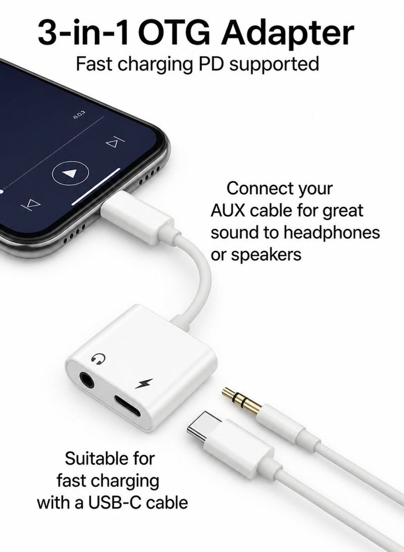 محول USB‑C إلى AUX بمقاس 3.5 ملم + شحن PD – صوت عالي الدقة – توافق عالمي مع USB‑C - Image 4