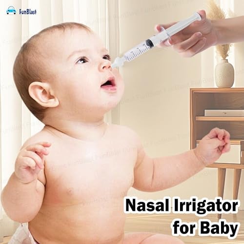 FunBlast Nasal Syringe for Kids – Set of 2 Pcs Infant Mucus Removal, Silicone Nasal Aspirator, 10 ML Nose Cleaner Syringe for Baby, Toddler, Nasal Irrigator for Baby (White) - Image 4